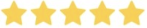 Five yellow stars representing a five-star rating.