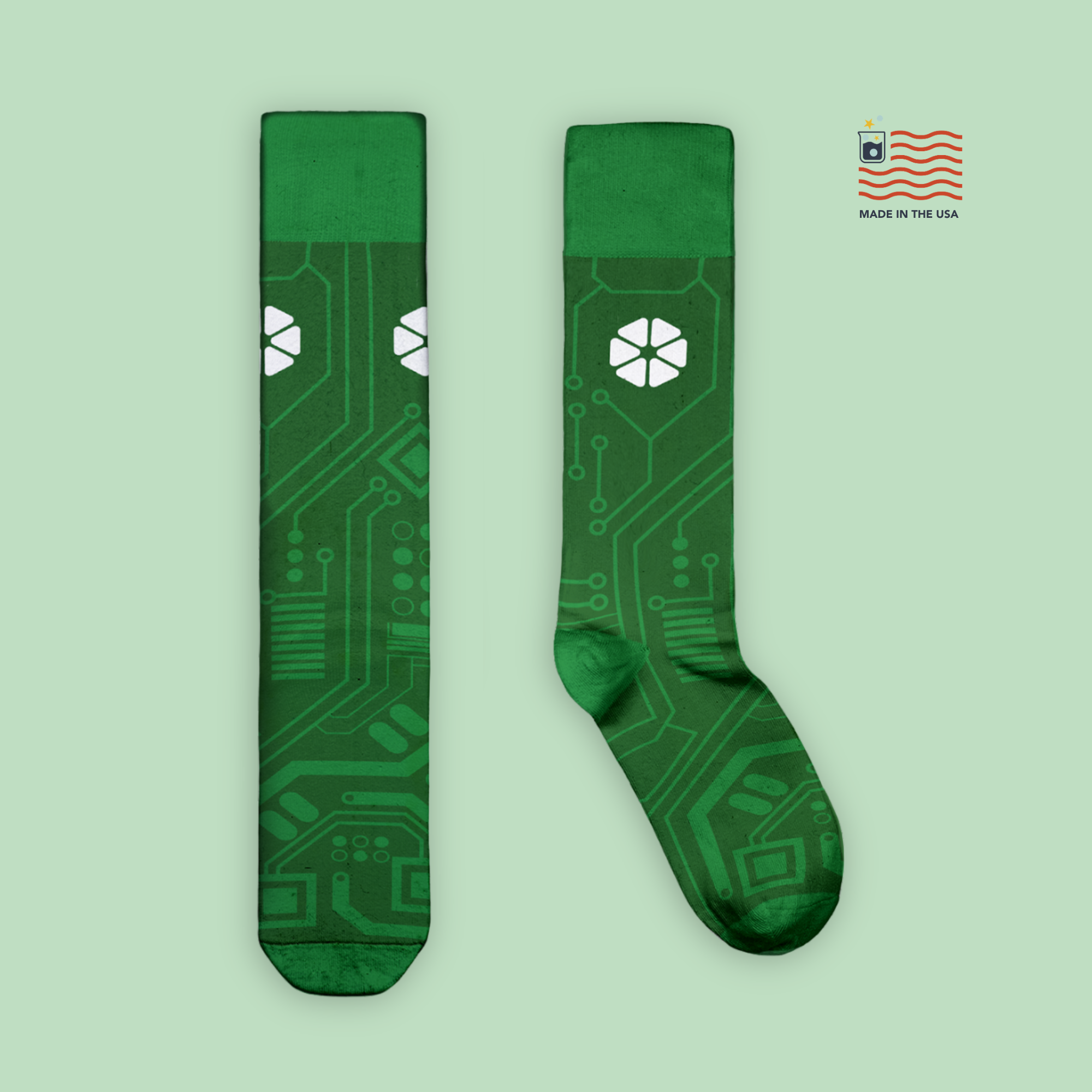 Circuit Board Cotton Dress Casual Crew Custom Socks